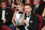 Lydia Hearst and Chris Hardwick at the 2017 Primetime Emmys.