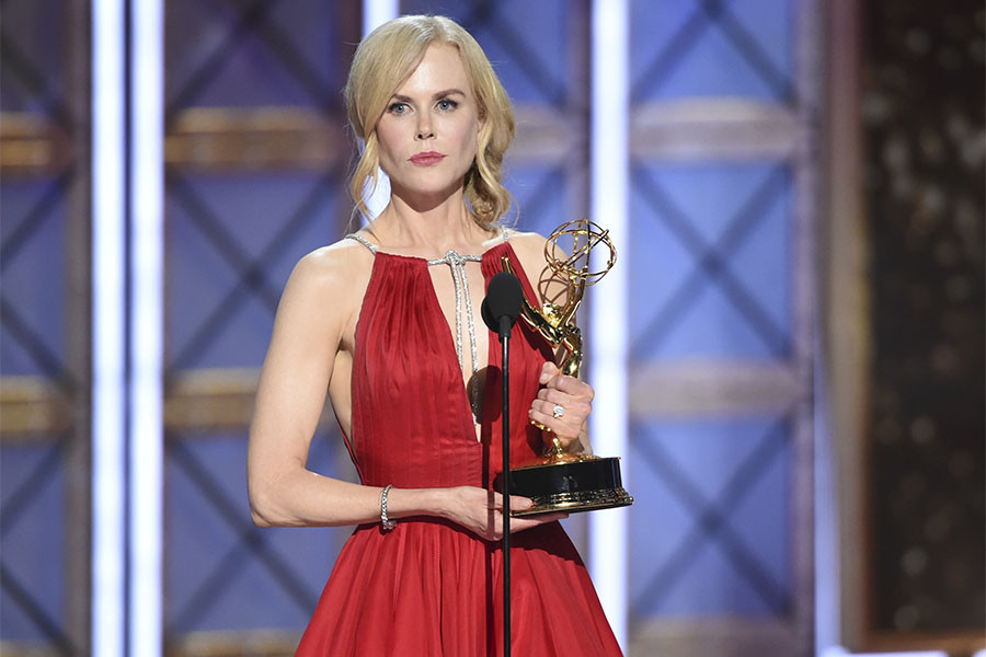 Nicole Kidman accepts her award at the 69th Primetime Emmy Awards