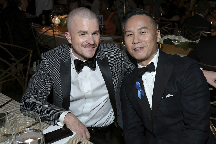 Richert Schnorr and B.D. Wong at the 69th Emmy Awards Governors Ball. 