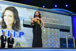 Julia Louis-Dreyfus accepts her award at the 69th Emmy Awards.