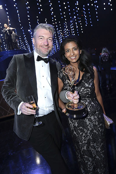 Charlie Brooker and Konnie Huq