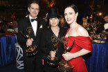 Daniel Palladino, Amy Sherman-Palladino and Rachel Brosnahan