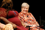 Gabourey Sidibe and Kathy Bates onstage at An Evening with the Women of American Horror Story in Hollywood, California.