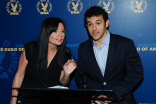 Television Academy governors Gail Mancuso and Fred Savage at the Directors nominee reception September 16, 2015, at the Directors Guild of America in Los Angeles, California.