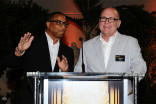 Television Academy governors Hayma &quot;Screech&quot; Washington and Tim Gibbons at the Producers nominee reception September 18, 2015 at the Montage in Beverly Hills, California.