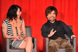Lena Headey and Peter Dinklage onstage at An Evening with Game of Thrones.