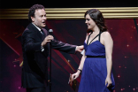 Mitchell Hurwitz and Melanie Lynsky at the 36th College Television Awards at the Skirball Cultural Center in Los Angeles, California, April 23, 2015.