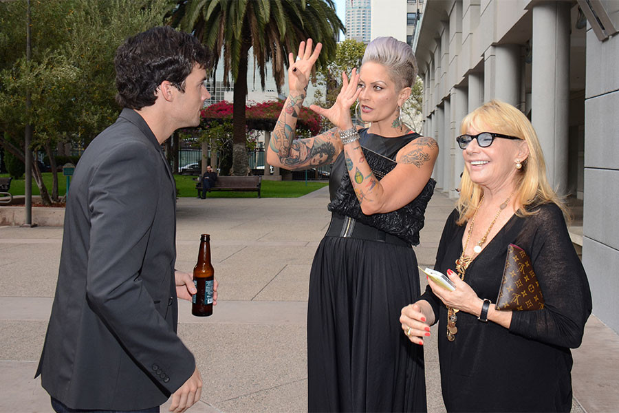 Actor Ian Harding (Pretty Little Liars), PLL costume designer Mandi Line, and costume designer Ellen Mirojnick (Behind the Candelabra).
