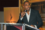 Jason George speaks at the Television Academy&#039;s Dynamic and Diverse event, August 25, 2016, at the Saban Media Center, North Hollywood, California.