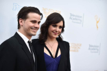 Jason Ritter and Melanie Lynsky arrive at the 36th College Television Awards at the Skirball Cultural Center in Los Angeles, April 23, 2015.