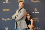Jeff Bosley and Kate Holt at the Got Your Six &quot;Storytellers&quot; event at the Television Academy&#039;s Wolf Theatre at the Saban Media Center on Tuesday, November 1, 2016, in North Hollywood, California.