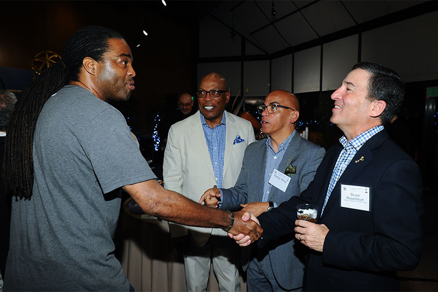 Jeff Byrd with Paris Barclay, Television Academy governor Ricky Minor, and Television Academy chairman and CEO Bruce Rosenblum at the Directors nominee reception September 16, 2015, at the Directors Guild of America in Los Angeles, California.