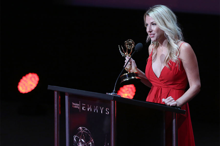 Jennifer Kastner at the L.A. Area Emmy Awards presented at the Television Academy&#039;s Wolf Theatre at the Saban Media Center on Saturday, July 22, 2017, in North Hollywood, California.