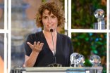 Jill Soloway accepts the award for Transparent at the awards presentation at the Eighth Annual Television Academy Honors, May 27 at the Montage Beverly Hills.