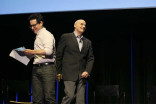 J.J. Abrams and Jeffrey Tambor onstage at Transparent: Anatomy of an Episode, March 17, 2016 in Los Angeles.