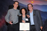 Chip Johannssen, Liz Friedman and Pete Hammond at the Writers Nominee Reception in North Hollywood, California.