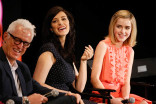 John Slattery, Jessica Paré, and Kiernan Shipka onstage at &quot;A Farewell to Mad Men,&quot; May 17, 2015 at the Montalbán Theater in Hollywood, California.