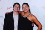 Josh Weinstock and Katrina Wolfe at the Producers nominee reception September 18, 2015 at the Montage in Beverly Hills, California.
