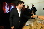 KCET&#039;s Juan Davis with his award at the 66th Los Angeles Area Emmy Awards.