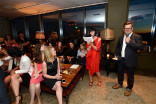 Television Academy governors Lynda Kahn and Eric Anderson address nominees and guests at the Motion and Title Design Nominee Reception in West Hollywood, California.