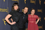 Television Academy governors Kathryn Burns, Derek Hough, and Television Academy governor Mandy Moore at &quot;Whose Dance Is It Anyway?&quot; February 16, 2017, at the Saban Media Center in North Nollywood, California.