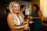 Kimberly Cornell celebrates at the 66th Los Angeles Area Emmy Awards.