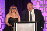 Kirsten Vangsness and Barry Zegel, Engineering Emmy Awards Committee Chair, at the 69th Engineering Emmy Awards at the Loews Hollywood Hotel on Wednesday, October 25, 2017 in Hollywood, California. 