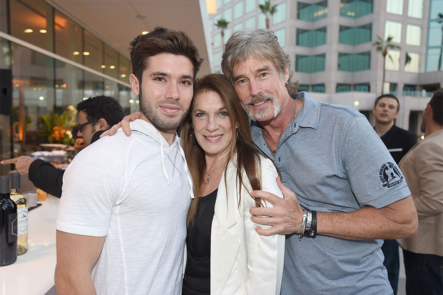 Kristos Andrews, Wendy Riche, and Ronn Moss at the Daytime nominee reception, August 24, 2016 at the Saban Media Center in North Hollywood, California