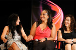 Make-up department head Lana Horochowski, hair department head Theraesa Rivers and casting director Laura Schiff onstage at &quot;A Farewell to Mad Men,&quot; May 17, 2015 at the Montalbán Theater in Hollywood, California.