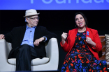Norman Lear and Gloria Calderon Kellett onstage at The Power of TV: A Conversation with Norman Lear and One Day at a Time, presented by the Television Academy Foundation and Netflix in celebration of the Foundation&#039;s 20th Anniversary of THE INTERVIEWS: An
