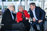 Norman Lear, Charlotte Rae, Ted Sarandos onstage at The Power of TV: A Conversation with Norman Lear and One Day at a Time, presented by the Television Academy Foundation and Netflix in celebration of the Foundation&#039;s 20th Anniversary of THE INTERVIEWS