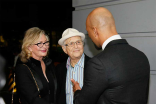 Common greets Norman and Lyn Lear on the red carpet at An Evening with Norman Lear at the Montalban Theater in Hollywood.