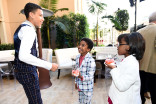Marcus Scribner, Miles Brown, and Marsai Martin of black-ish enjoy the reception at the Eighth Annual Television Academy Honors, May 27 at the Montage Beverly Hills.