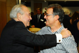 Leo Chaloukian greets Mace Matiosian at the Honoring Leo Chaloukian event in Los Angeles.