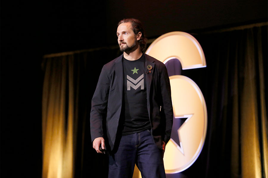 Matt "Griff" Griffin speaks at the Got Your Six "Storytellers" event at the Television Academy's Wolf Theatre at the Saban Media Center on Tuesday, November 1, 2016, in North Hollywood, California.