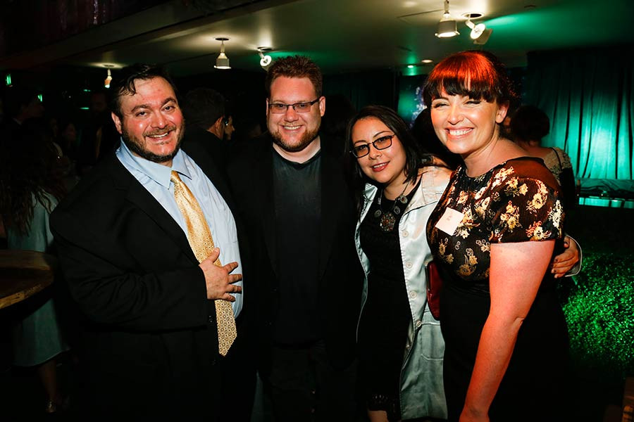 Matt Zymat, Dekker Dreyer, Julia Howe and Lisa Gray at the Interactive Media Peer Group Nominee Reception in North Hollywood, California.