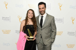 Melissa Hoppe and Reid Scott on the Winners Walk at the 36th College Television Awards at the Skirball Cultural Center in Los Angeles, April 23, 2015.