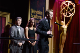 Michael Steiner accepts an award at the 36th College Television Awards at the Skirball Cultural Center in Los Angeles, California, April 23, 2015.