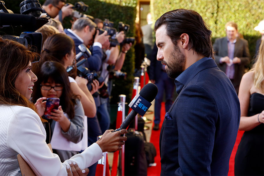 Milo Ventimiglia is interviewed on the red carpet at the 2017 Television Academy Honors at the Montage Hotel on Thursday, June 8, 2017, in Beverly Hills, California. 
