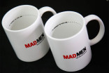 Gift mugs for attendees at &quot;A Farewell to Mad Men,&quot; May 17, 2015 at the Montalbán Theater in Hollywood, California.