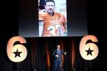 Nate Boyer tells his story at the Got Your 6 Storytellers event, November 10, 2015, in Los Angeles, California.