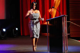 Neicy Nash greets the audience at the 68th Los Angeles Area Emmys, July 23, 2016, at the Saban Media Center, North Hollywood, California. 