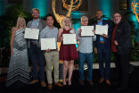 Nominees show off their certificates at the Animation and Children's Programming Nominee Reception August 28, 2015, at the Montage in Beverly Hills, California.