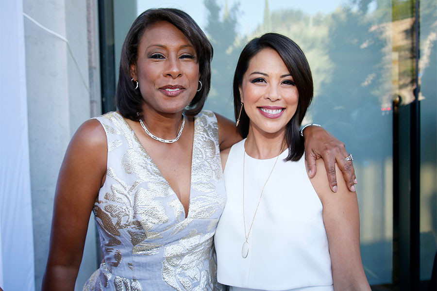 Governor's Award recipient Pat Harvey and Cher Calvin at the 67th Los Angeles Area Emmy Awards July 25, 2015, at the Skirball Cultural Center in Los Angeles, California.