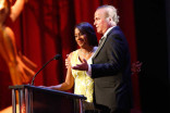 Pat Harvey and David Goldstein present an award at the 68th Los Angeles Area Emmys, July 23, 2016, at the Saban Media Center, North Hollywood, California. 