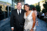 KCBS managing editor Peter Wilgoren and Governor&#039;s Award recipient Pat Harvey at the 67th Los Angeles Area Emmy Awards cocktail party July 25, 2015, at the Skirball Cultural Center in Los Angeles, California.