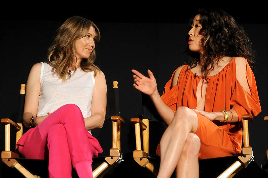 Ellen Pompeo and Sandra Oh at An Evening with Shonda Rhimes and Friends. 