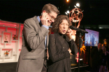 Porky Pig (Television Academy governor Bob Bergen) and Ernestine (Television Academy governor Lily Tomlin) have a conversation at the Performers Nominee Reception, September 16, 2016 at the Pacific Design Center, West Hollywood, California.