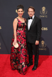 Jeanier Schaefer and Jacob Schaefer arrive at the 73rd Emmy Awards, September 19, 2021 in Los Angeles, California.