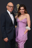Patrick Stewart and Sunny Ozell arrive at the 73rd Emmy Awards, September 19, 2021 in Los Angeles, California.
